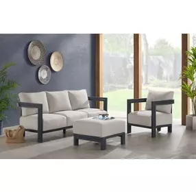 Fresca Beige Outdoor Upholstered Chair Set of 2