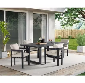 Fresca Dark Gray 77" Outdoor Rectangular Dining Table