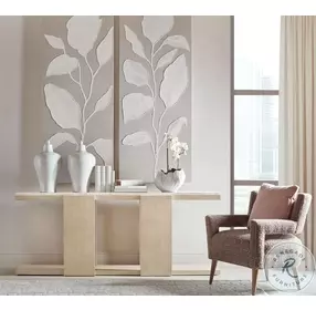 Wendover Polished Limestone And Volakas Stone Top Console Table