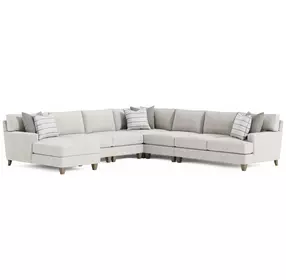 Mila Beige 6 Piece Modular Sectional with Pillows