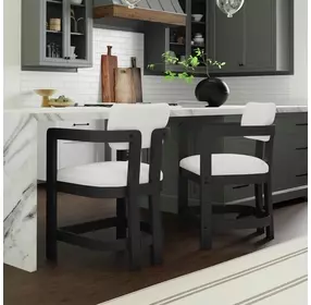 Canal White Upholstered Counter Height Stool Set of 2
