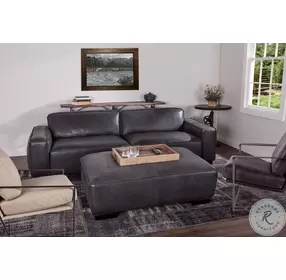 Portlando Black Leather Arm Chair