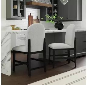 Canal Gray Upholstered Round Counter Height Stool Set of 2