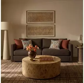 Portsmouth Java Brown Textured Chenille Sofa
