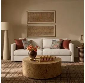 Portsmouth Beige Linen Crossweave Sofa