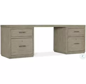 Linville Falls Soft Smoked Gray 84" Home Office Set with Two File Cabinet