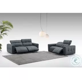 Prescott Dark Gray Leather Sofa