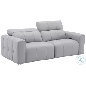 Prescott Light Gray Leather Living Room Set