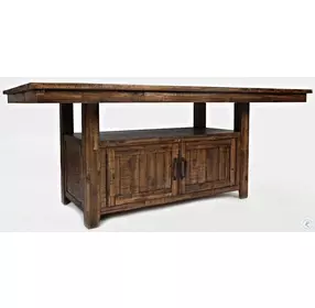 Cannon Valley Distressed Medium Brown Adjustable Height Storage Dining Room Set