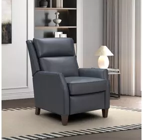 Pryce Santa Fe Ocean Leather Push Thru The Arms Recliner