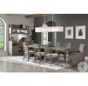 Sleek Minimal Moonstone Buffet with Open Hutch