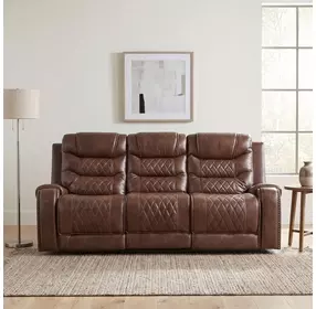 Putnam Brown 87" Double Reclining Sofa