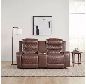 Putnam Brown 78" Power Double Reclining Loveseat