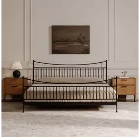 Monet Black King Metal Bed