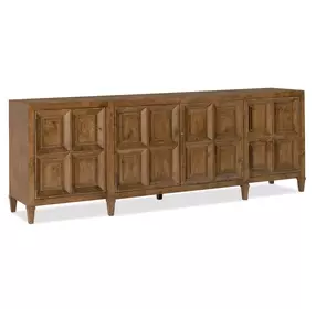 Melange Rich Golden Brown 4 Door Nikos Entertainment Credenza