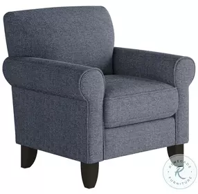 Sugarshack Blue Navy Rolled Arm Accent Chair