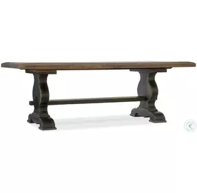 Bandera Saddle Brown And Anthracite Black 86" Extendable Dining Room Set