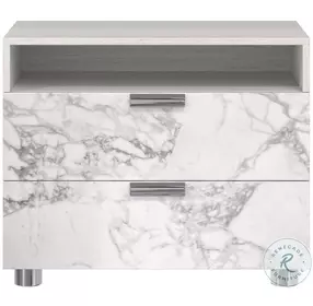 Stratum Mist Arabescato 2 Drawer Nightstand