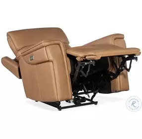Lyra Sahara Sandalwood Leather Zero Gravity Power Recliner With Power Headrest