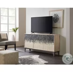 Melange Light Wood Three Door TV Stand