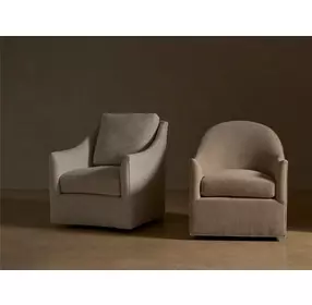 Mosaic Beige Performance Fabric Upholstered Swivel Accent Chair