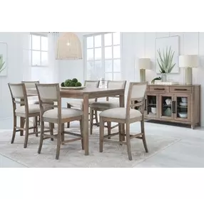 Breckenridge Cream Performance Fabric Upholstered Counter Height Chair Set of 2