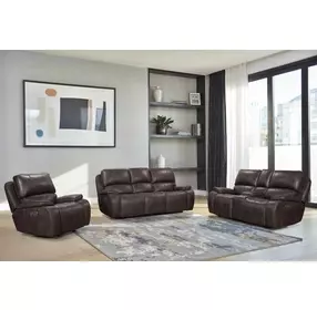 Brookings Charcoal Gray Glider Recliner with Power Headrest Footrest And USB Charging