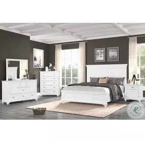 Jamestown White California King Panel Bed