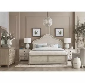 Cambric Breve 7 Drawer Miriam Dresser with Rectangular Landscape Mirror