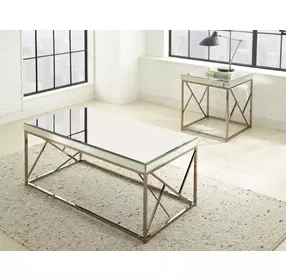 Evelyn White Rectangular Cocktail Table