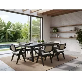 Raquel Black 84" Rectangular Dining Table