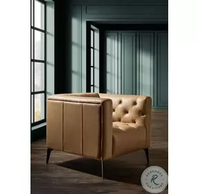 Antonella Texas Stone Leather Stationary Chair