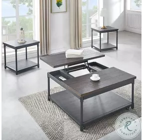 Prescott Smoky Oak And Black End Table