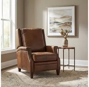 Collin Checkmate Pawn Leather Manual Push Back Recliner
