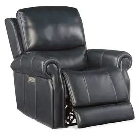 Eisley Sorrento Night Seas Leather Power Recliner With Power Headrest and Lumbar