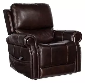 Eisley Maddison Walnut Leather Lift Power Recliner With Power Headrest And Lumbar