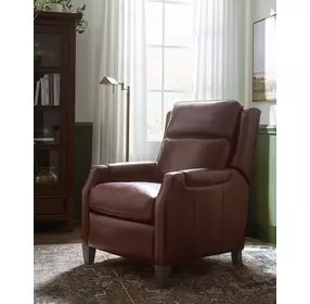 Chesterfield Dark Roast Leather Power Recliner with Power Headrest