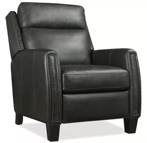 Jacklyn Gray Power Recliner with USB Charging and Nailhead Trim
