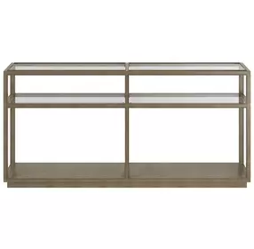 Glaze Quartz Rectangular Glass Top Console Table