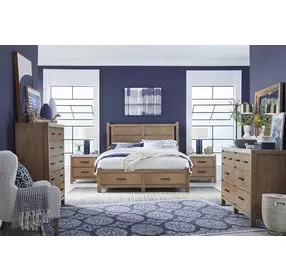 Plum Creek Sierra Brown Queen Storage Panel Bed