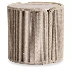 Trellis Brown and Beige Round Outdoor Side Table