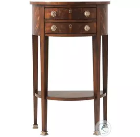Rep.li.ca Lacasa And Ramsey Mahogany Demi Lune Accent Half Circle 22" Console Table