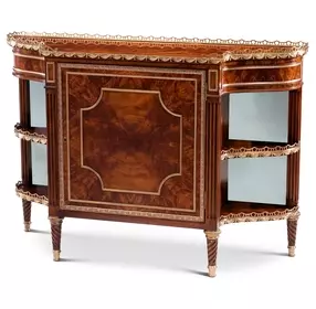 Replica Ramsey Mahogany and Gold 1 Door Mirrored Parisian Chiffonier Decorative Accent Chest