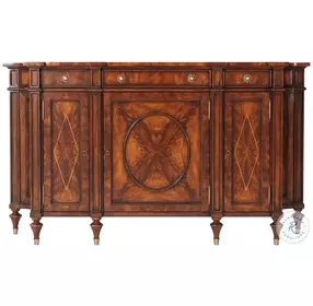 Rep.li.ca Lacasa 1 And Ramsey Mahogany Concave Side Cabinet 3 Drawer Sideboard