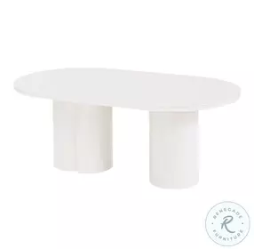 Elora White Lacquer Oval Dining Room Set