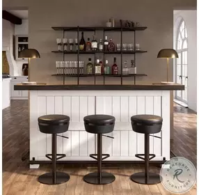 Harrison Distressed White Bar