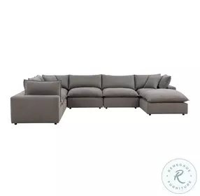 Cali Slate Performance Fabric Modular Large Chaise Sectional