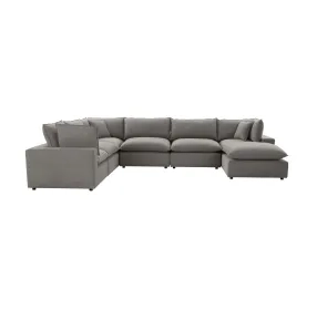 Cali Slate Performance Fabric Modular Large Chaise Sectional