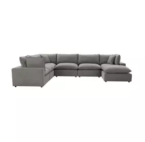 Cali Slate Performance Fabric Modular Large Chaise Sectional