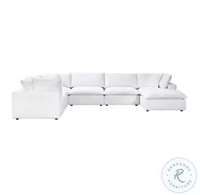 Cali Pearl Performance Fabric Modular Large Chaise Sectional